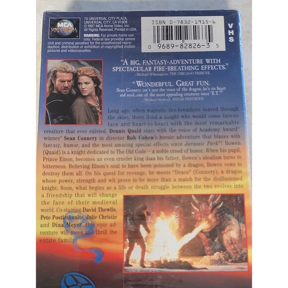 Dragonheart VHS, 1997 You Will Believe Dennis Quaid Sean Connery - Picture 3 of 4